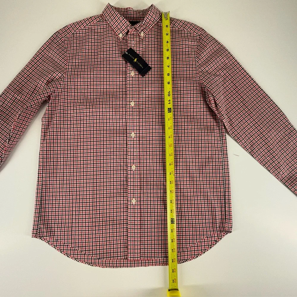 Ralph Lauren Long Sleeve Gingham Button Down‎ Casual Shirt Boys XL (18-20) NWT
